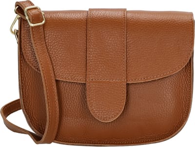 Charm London Anna Crossbody Schoudertas - Leren Dames Tas - Leren Dames Tas - Cognac