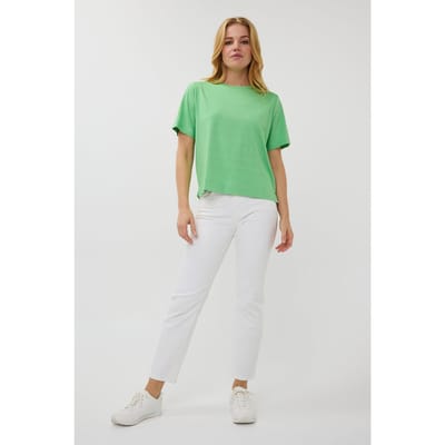 EsQualo T-shirt S/slve Wide Fit Lurex Green Maat: XS | Tops Outlet | Dames | Groen