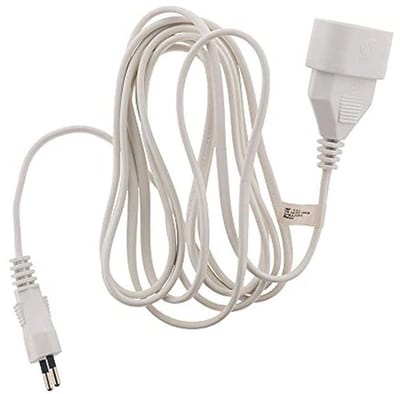6A Verlengsnoer H03VVH2-F 2x 0.75mm² Elektrische Kabel - Kinderveilig en CE Goedgekeurd - Wit - 2m