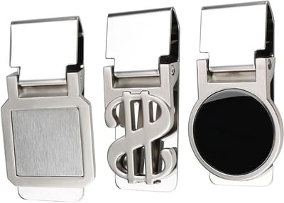 3-delige RVS geldclips set, zilveren geldclip voor bankbiljetten, visitekaartjes en creditcards, stijlvol en draagbaar ontwerp