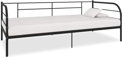 Bedbankframe Metaal - Bank Bed - Gastenkamer - Stabiele Constructie - 90x200 cm - Zwart