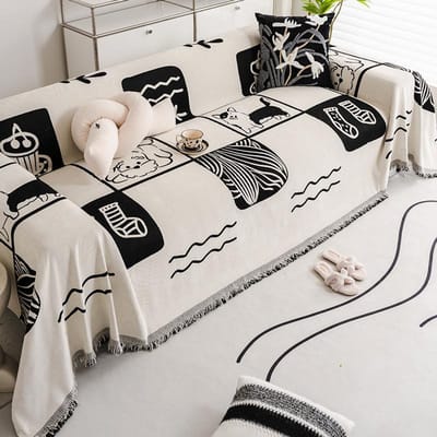 Universele Bankhoes voor Alle Seizoenen, Alles-in-één Stofdichte en Kattenkrab-bestendige Hoes, Lichte Luxe en High-end Antislip Hoesstof 180*130cm