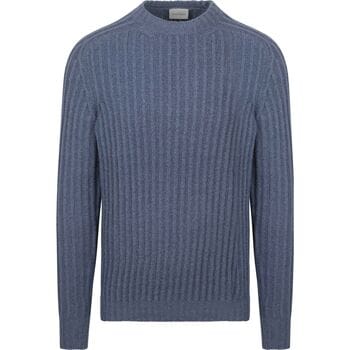 Suitable Pullover Boiled Wool Blauw - Maat M - Heren - Sweater
