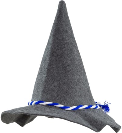 dressforfun - Seppelhoed blauw/wit - verkleedkleding kostuum halloween verkleden feestkleding carnavalskleding carnaval feestkledij partykleding - 302846