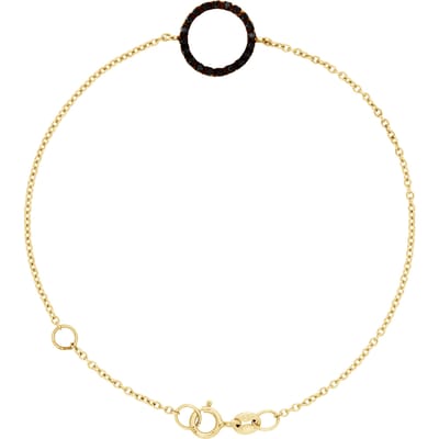 Zwarte cirkel Bracelet Black Diamonds 0,20 Cts Yellow Gold