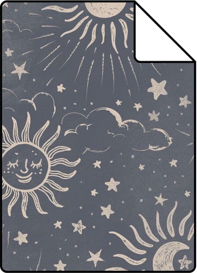 Proefstaal ESTAhome behang sterrenhemel blauw - 50 x 900 cm - 132078-S