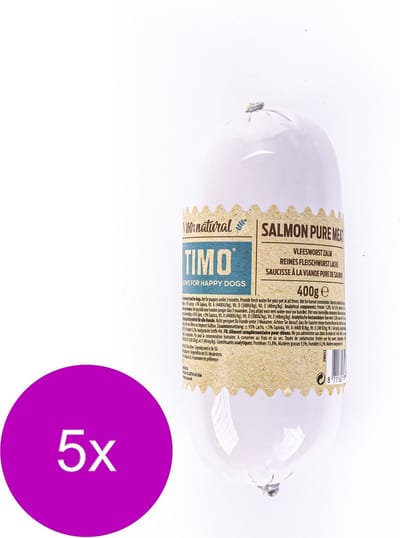 Timo Vleesworst Zalm - Hondensnacks - 5 x 400 g