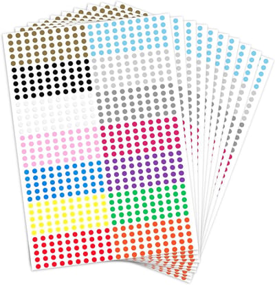 Kleurgecodeerde ronde stickers (10 vellen) - 6mm plakkers zonder residu voor organisatie, creativiteit en projecten thuis