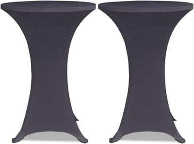 Tafelhoezen Set - Statafelhoezen Stretch - Feestelijke Decoratie - Wasbaar Herbruikbaar - 70 cm Diameter - Antraciet