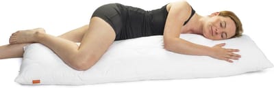 SnelShoppen - Comfort 195851 Zijslaper Kussen met Ritssluiting, Zwangerschapskussen 100% Microvezel, 40 x 145 cm, Wit, Ideaal voor Zwangere Vrouwen en