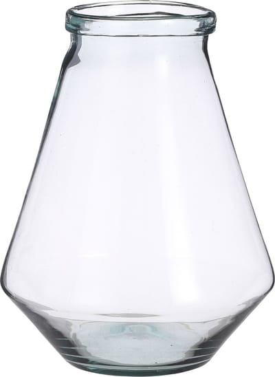 Mica Decorations Jive Vaas - H30 x Ø23,5 cm - Gerecycled Glas - Transparant