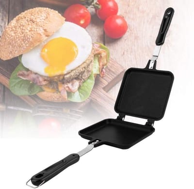 Dubbelzijdige Koekenpan - Tosti-ijzer Panini-maker - Snacks Bakken - Antiaanbaklaag - 34.5 cm - Zwart