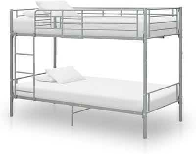 Stapelbed Metaal - Hoogslaper Kinderen - Ruimte Besparen - Robuuste Constructie - 90 x 200 cm - Grijs