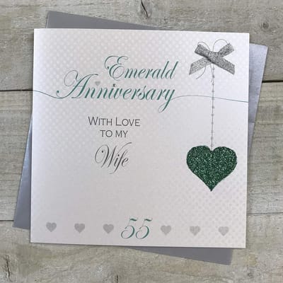 Emerald Huwelijksverjaardag Handgemaakte Kaart voor Vrouw - Uniek en Persoonlijk