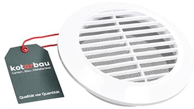 Rond Ventilatierooster 125 mm met Insectengaas en Lamellen voor Ventilatie