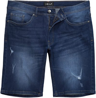 Men Plus - Heren - Jeans-Bermuda denim buikvriendelijk straight fit 5-pocket - Blue stone - Maat 70