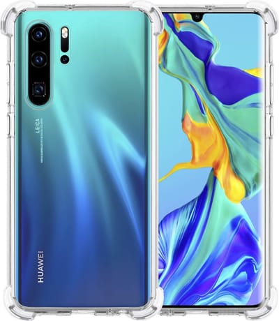 Hoesje - Geschikt voor Huawei P30 Pro - Sterk & Shockproof - Siliconen Shock Case - Hoes Cover - Telefoonhoes - Transparant