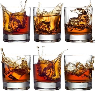 Ouderwetse whiskyglazen - Set van 6 premium glazen voor cocktails en bourbon - 305 ml - Loodvrij kristal - Scotch cognac Ierse whisky