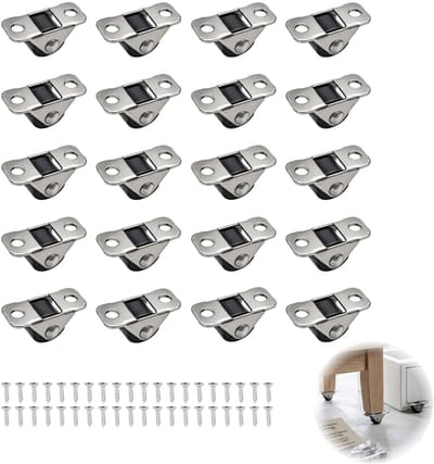 20 Stuks Mini Meubelwielen | Rubber-Staal Schroefwielen | Stil En Krasbestendig | Voor Lichte Meubels Opbergdozen Laden En Rekken | Eenvoudig Te Monteren | Doe-Het-Zelf Meubelaccessoires| Cyslmuk®