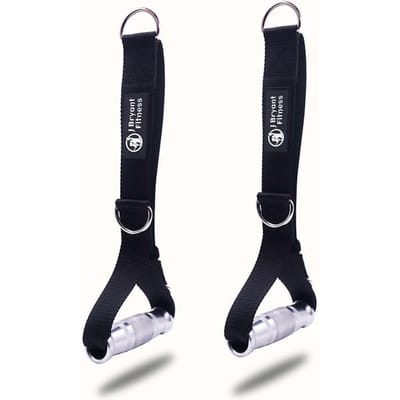 Poignées de Gym Métalliques Réglables 3 en 1 Corde à Triceps Accessoires pour Machine à Câbles Système de Poulie Tirage Vertical Utilisation Pratique black