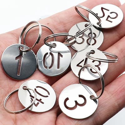 VANDAAG VERZONDEN - Key Tags CIJFERS 21-40 - Roestvrijstaal - Hangers genummerd - Sleuteltags