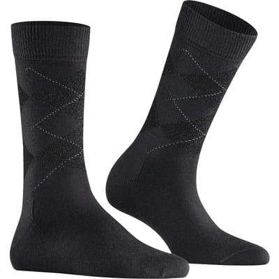 Burlington Marylebone Lurex gedessineerd wol sokken dames zwart - maat 36-41