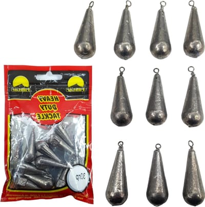 Grondlood hengelset 10 x 30 g - loodvissen met wervel - hengellood set - basisvissen - perenlood - loodgewicht - vislood - visgewichten - loodgewichten - karperlood kit