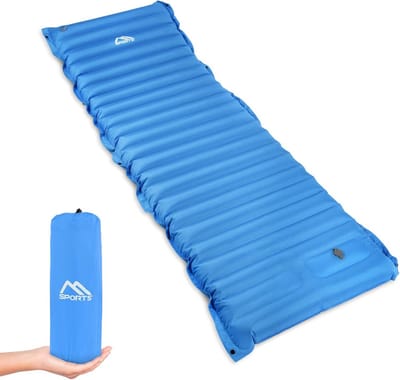 Camping slaapmat - Isolatiemat buiten - Comfortabel slapen - Met voetpomp - 195 x 70 cm - Koningsblauw