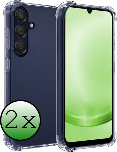 Hoesje 2 Stuks - Geschikt voor Samsung Galaxy A25 - Sterk & Shockproof - Siliconen Case - Back Cover - Telefoon Hoes Shock Proof - Transparant