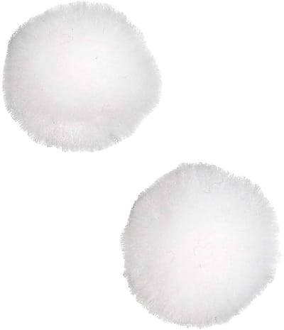 Pompons, d 20 mm, wit, 100 stuk/ 1 doos