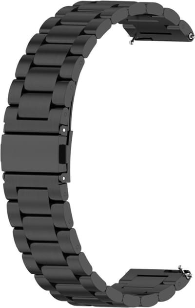 Stalen bandje - RVS - geschikt voor Huawei Watch GT Runner 2 / GT 2(e) 46 mm / GT 3 / 4 / 5 (Pro) 46 mm / Watch 3 (Pro) / Watch 4 (Pro) / GT 6 (PRO) 46mm - zwart