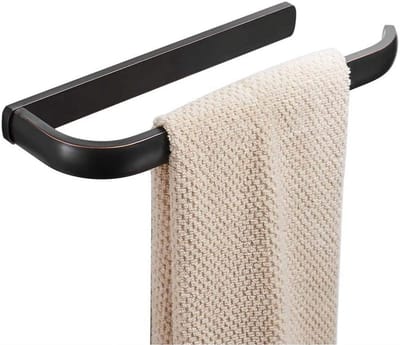 Handdoekrek voor de badkamer, roestvrij, wandgemonteerd, badkameraccessoires, 28,5 cm - zwart handdoekrek