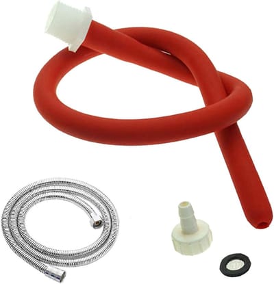 Comfortabele flexibele slang met siliconen mondstuk en aanpassing voor mannen en vrouwen - 50 cm + 150 cm slang voor eenvoudig gebruik