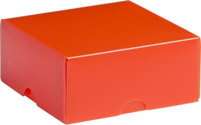 Cadeauverpakking klein vierkant, BUDGET, 8x8x4cm ORANJE (100 stuks)