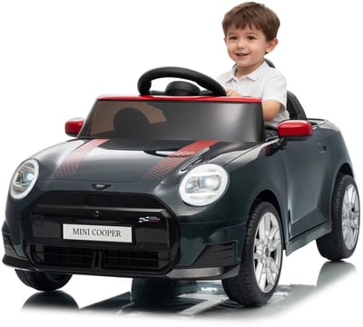 Danky Auto - Elektrische Kinderauto 12V - Zwart - Afstandsbediening - LED & Muziek - Claxon - Vanaf 3j