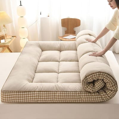 Japanse futonmatras - Vloermatras campingmat - Comfortabel slapen - Opvouwbaar ontwerp - 90 x 200 cm - Kaki