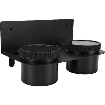 Olie Dubbele Trechterhouder Koolstofstaal Wandmontage Vloeistofaftap Olietrechter Opbergrek Kit met 2 Verwijderbare Plastic Druppels