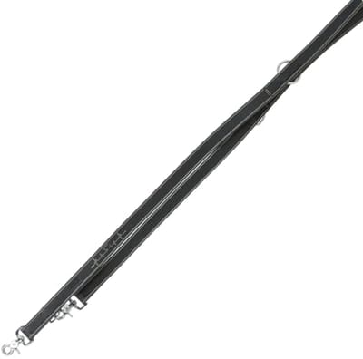 Verstelbare rustieke leren riem voor honden, zwart, 2 meter, 25 mm breed