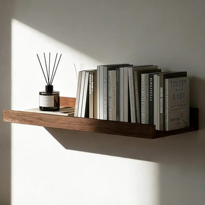 Drijvende Plank 30 cm van Hout - Wandplank voor Woonkamer, Slaapkamer en Hal met Bevestigingsmateriaal