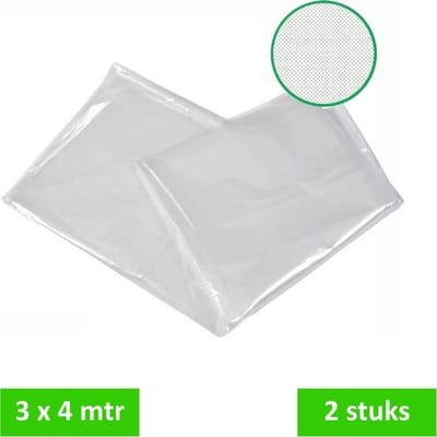 Vrijbuiter grondzeil - 3 x 4 meter - bescherming grondzeil tent - wegwerp - transparant - VOORDEELPACK 2 STUKS