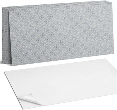 Coloray Plaktegels - Geometrisch patroon met ruiten Zelfklevende Wandtegels - 40 cm x 20 cm - Blauw Plaktegels - 10 stuks - Rechthoek PVC Tegels - Plaktegels Badkamer - Vloertegels Zelfklevend - Vinyl Tegels Zelfklevend - Portugese Tegels