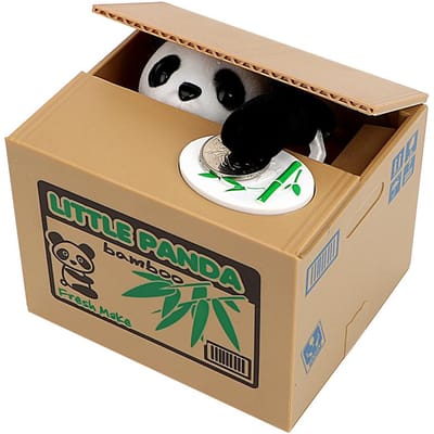 Tirelire automatique en forme de panda et de chat, idéale pour économiser de l'argent, idéale comme cadeau pour enfants
