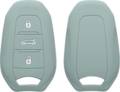 kwmobile autosleutel hoesje geschikt voor Peugeot Citroen 3-knops Smartkey autosleutel (alleen Keyless Go) hoes - TPU autosleutel behuizing - Beschermende auto sleutel case - Sleuteletui in cool mint