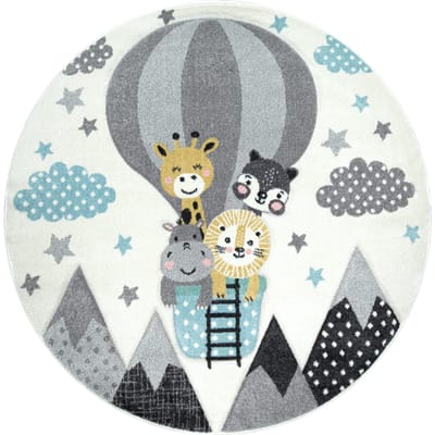 Kindertapijt Kosmos beige 120 cm rond