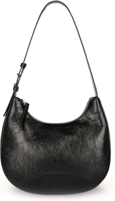 LES VISIONNAIRES Harper Schoudertas Leder 28 cm - Dames - black metallic