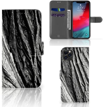 Book Style Case Apple iPhone 11 Pro Max Boomschors Grijs