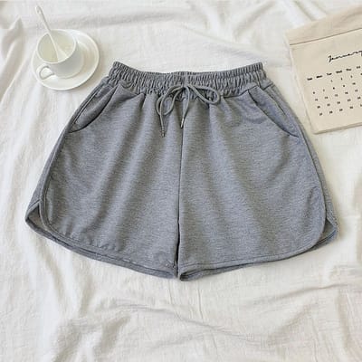 Klassiek Design Gevoel Kleine Sportshorts voor Dames In Lente en Zomer Casual Hardloop Fitness Broek Hoge Taille Yoga Shorts 4XL grijs