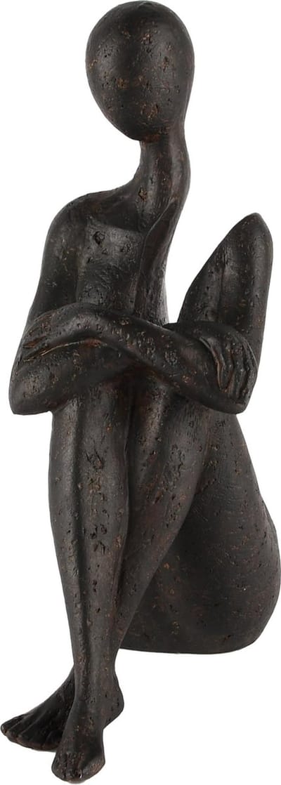 Dekoratief | Deco dame zittend, zwart, resina, 17x9x25cm | A245890
