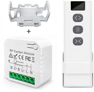Motorcontroller schakelaar - gordijn aan/uit schakelaar - draadloze jaloeziebediening retrofit kit - draadloze schakelaar voor jaloezieën en zonneschermen - inclusief RF-afstandsbediening en ontvangermodule - effectief bereik tot 100 meter.
