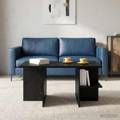 vidaXL - Salontafel - Zwart - eiken - 87 - x - 50 - x - 45 - cm - Geconstrueerd - hout